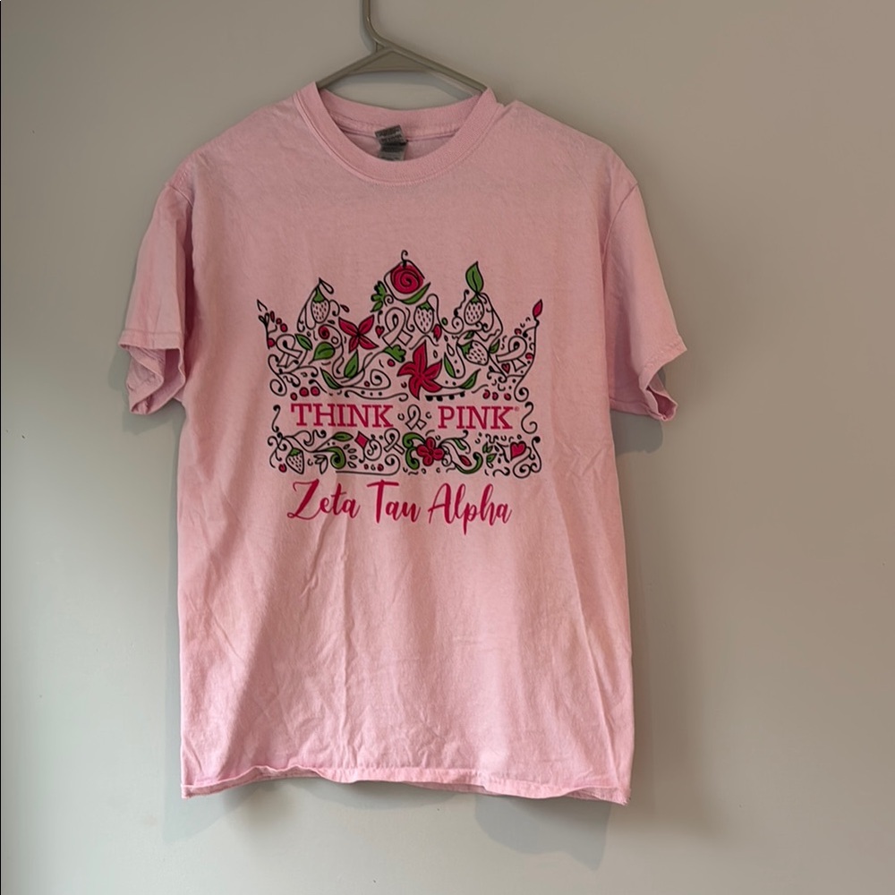 ZTA Zeta Tau Alpha sorority/fraternity Think Pink Breast Cancer Month t-shirt